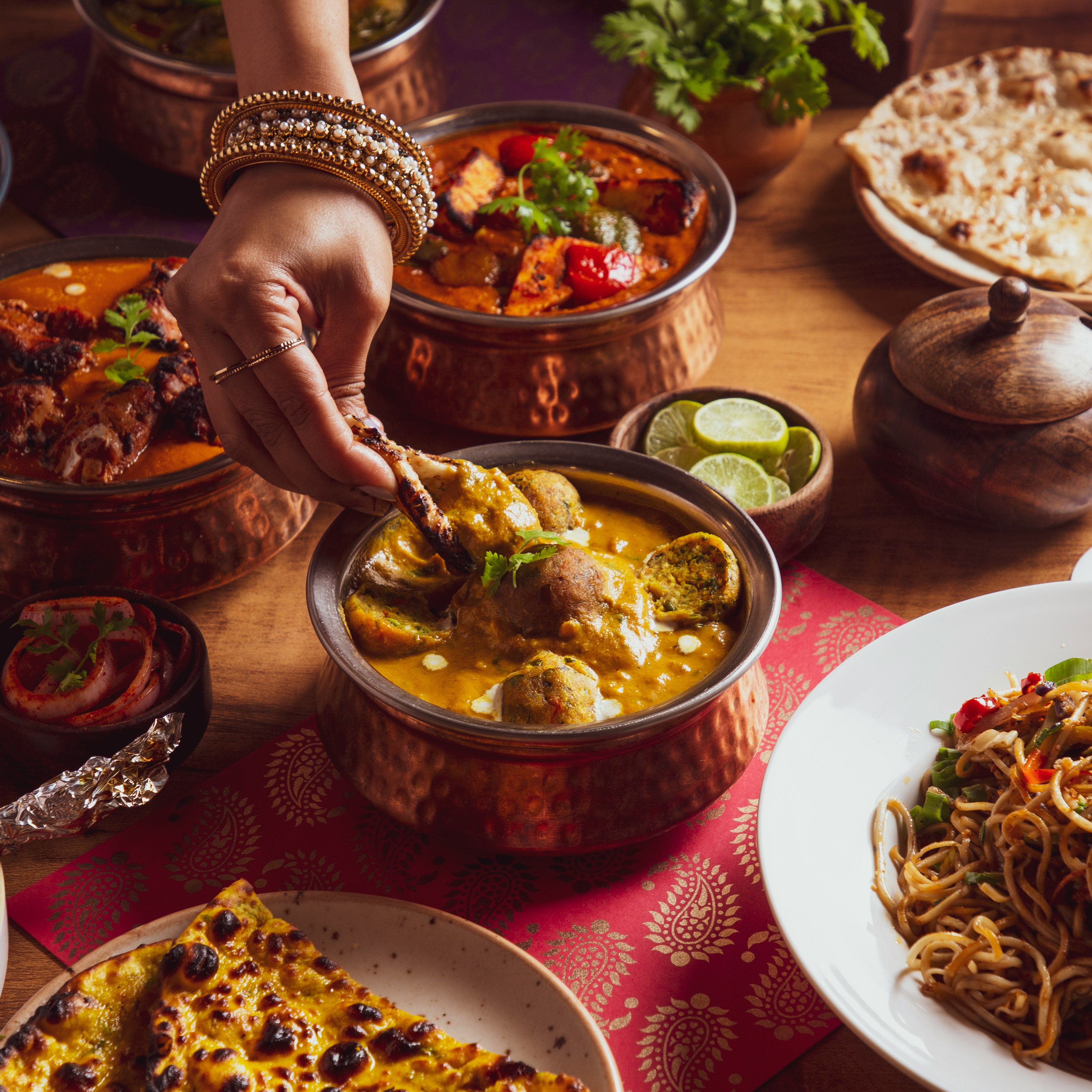 Freshly baked naan bread